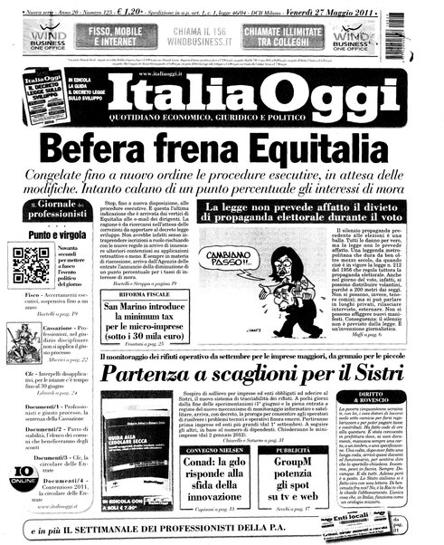 Italia oggi : quotidiano di economia finanza e politica